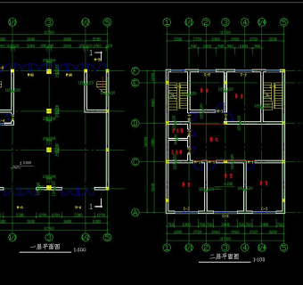 某地三层底框结构商住楼建筑结构设计，商住楼框架结构CAD建筑图纸下载