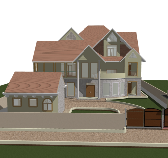 欧式别墅SU模型，别墅SKP模型下载