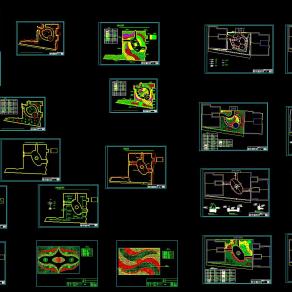 屋顶花园全套图纸，屋顶花园cad设计图纸下载