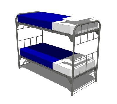 高低床铺草图大师模型，儿童床SU模型下载
