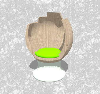 现代创意小座椅sketchup模型，椅子草图大师模型下载