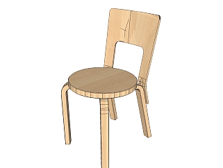 <em>阿尔瓦</em>·阿尔托家具凳子作品草图大师模型下载