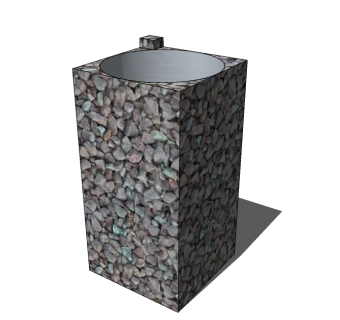 现代简约垃圾桶草图大师模型，垃圾桶SU模型下载