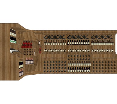 现代酒柜草图大师模型下载，酒柜sketchup模型