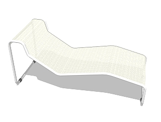 现代躺椅草图大师模型，白色<em>简约躺椅su模型</em>下载