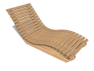 现代镂空式躺椅sketchup模型，椅子草图大师模型下载