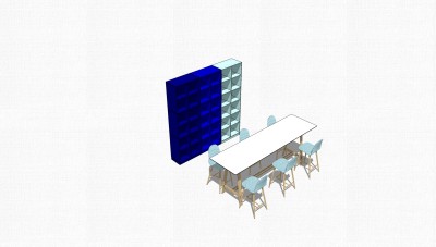 现代简约会议桌su模型，会议桌sketchup模型下载