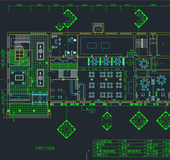 现代中餐厅CAD施工图，餐厅dwg文件下载