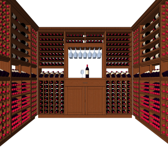 欧式酒柜酒架草图大师模型，酒柜sketchup模型下载
