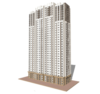 欧式住宅楼草图大师模型，住宅楼skp文件下载