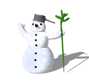 现代儿童雪人玩具草图大师模型，雪人sketchup模型免费下载