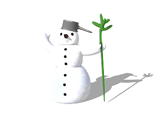 现代儿童雪人玩具草图大师模型，雪人sketchup模型免费下载