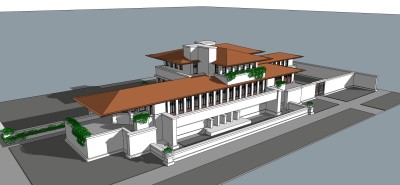 弗兰克·劳埃德·赖特罗宾住宅草图大师模型下载