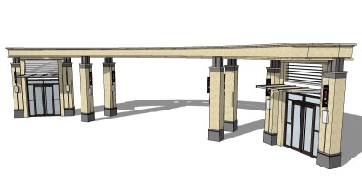 欧式入口大门草图大师模型免费下载，入口大门skb模型分享