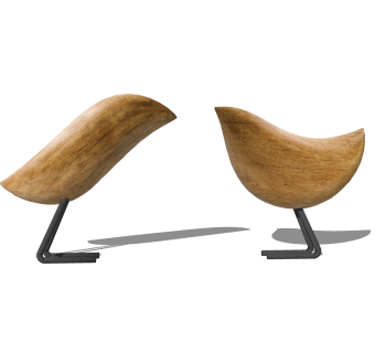 实木小鸟摆件草图大师模型,现代装饰品su模型下载