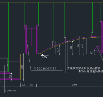 天花金属板立面节点CAD施工图，天花金属板CAD建筑图纸下载