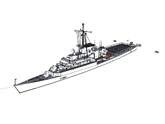 意大利山地步兵级FFG580号护卫舰草图大师模型，护卫舰SU模型下载