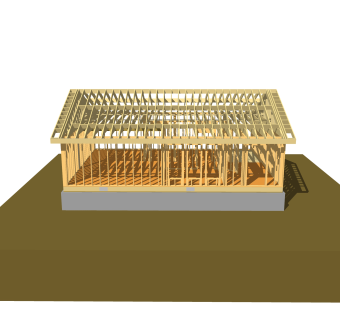 现代木屋草图大师模型，木屋SKB文件下载