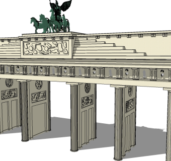 欧式入口大门skp文件免费下载，入口大门SU模型分享