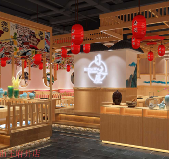 日式料理店CAD图纸，餐厅cad设计图纸下载