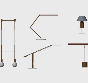 北欧台灯组合草图大师模型，台灯sketchup模型下载