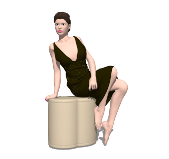 漂亮女人草图大师模型，人物sketchup模型下载