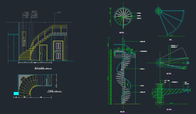 楼梯cad素材，楼梯CAD施工图纸下载
