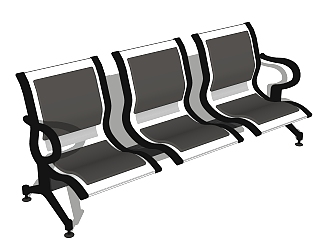 现代排椅草图大师模型，排椅SKB文件下载
