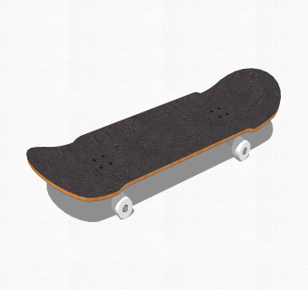 现代滑板草图大师模型，滑板su模型下载