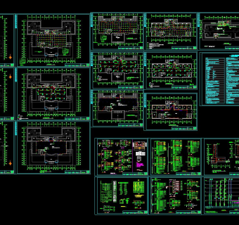 图书馆电气经典施工图CAD图纸