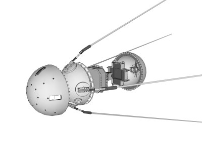 现代人造卫星su模型下载，卫星草图大师模型