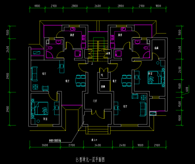 现代欧式一室一厅cad图纸，户型图cad施工图下载