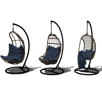 现代吊椅组合草图大师模型，吊椅sketchup模型下载