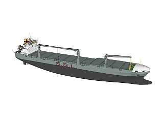 现代货船草图大师模型，货船sketchup模型下载