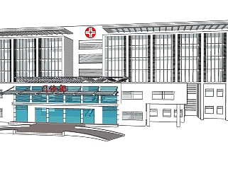 <em>现代医院</em>sketchup模型，医院草图大师模型下载