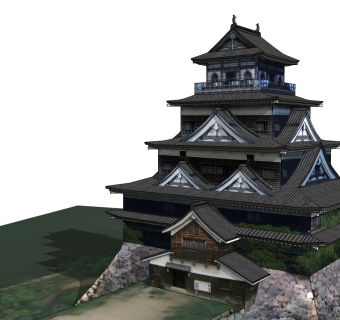 日式建筑广岛城草图大师模型下载、广岛城su模型下载
