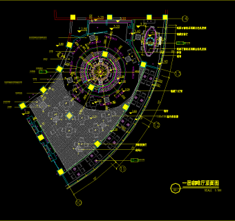 酒店咖啡厅装修CAD图纸，CAD平面布置图