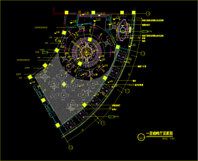 酒店咖啡厅装修CAD图纸，CAD平面布置图