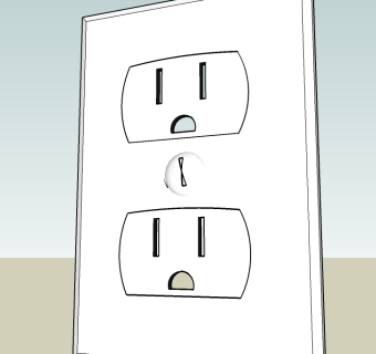 灯插座草图大师模型，灯插座sketchup模型下载