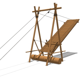 吊桥草图大师模型设计下载，sketchup吊桥su模型分享