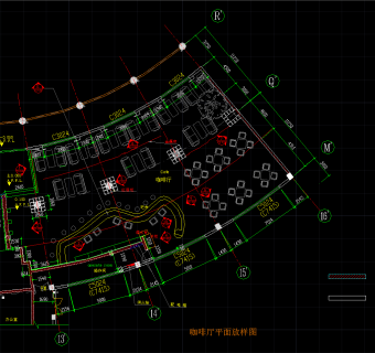 现代咖啡厅施工图纸，咖啡厅CAD设计图纸下载
