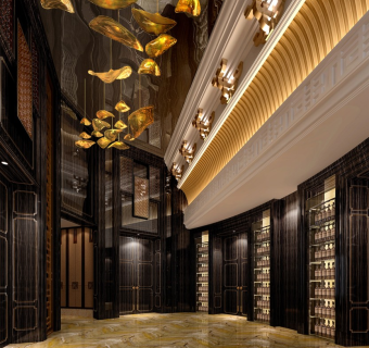  [无锡]现代风格西餐厅空间设计施工图(含效果图)CAD图，餐厅cad设计图纸下载