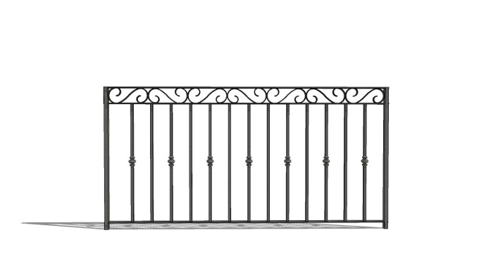 铁栅栏杆草图大师模型，铁栅栏杆sketchup模型下载