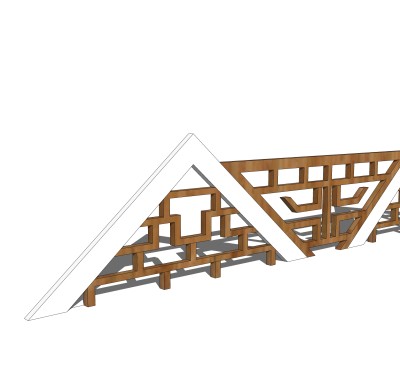 中式栏杆SU模型，栏杆SKB文件下载