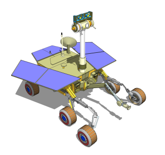 现代月球车太空车su模型，月球车草图大师模型下载