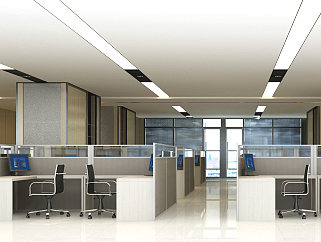 办公楼现代风格CAD图纸设计附效果图
