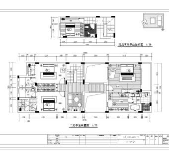 祥细客厅卧室家装户型图三居CAD，免费下载