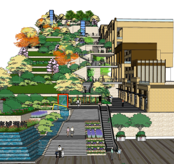 休闲简约中式别墅草图大师模型，别墅sketchup模型