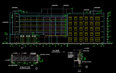 高层教学楼建筑施工图，教学楼CAD施工图纸下载