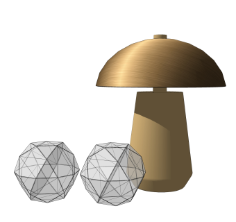 简约蘑菇台灯草图大师模型，轻奢台灯效果图su模型下载